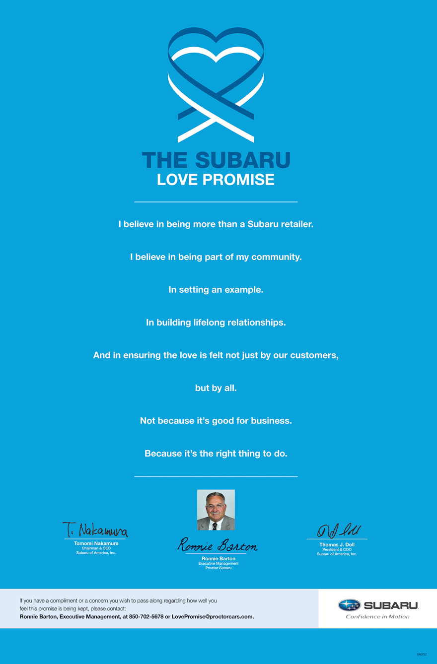 What Is the Subaru Love Promise? Best Love Promise Stories from Proctor